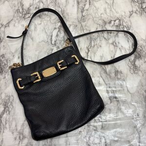 Michael Kors Crossbody Bag black leather gold logo Classic purse